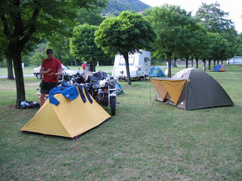 am Campingplatz in Albertville