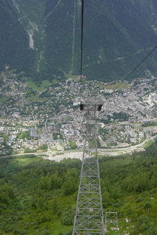 Chamonix von der Gondel aus gesehen